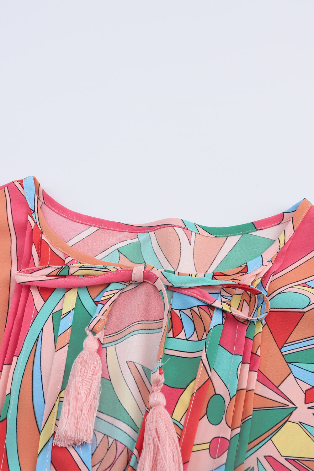 Women's Split Flowy Bohemian Pattern Blouse
