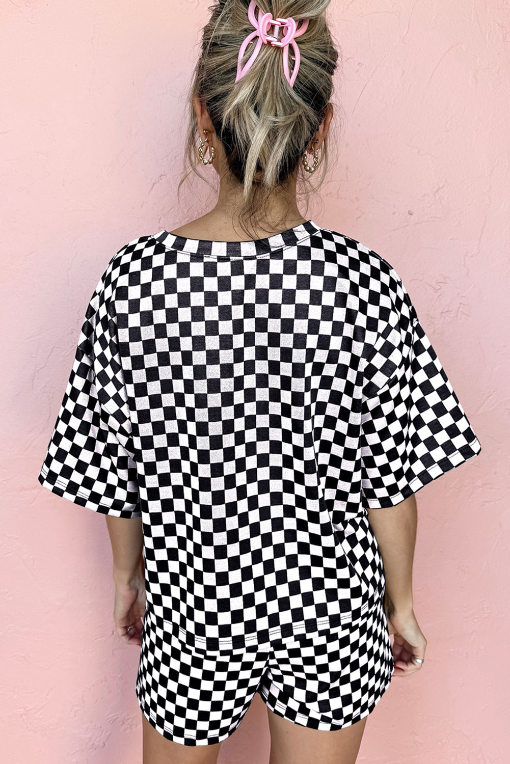 Checkered Top and Short Everyday 2-Piece Outfit