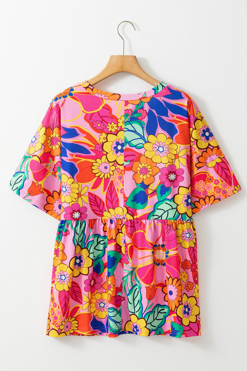 Women's Floral-Print Plus Size Babydoll Blouse