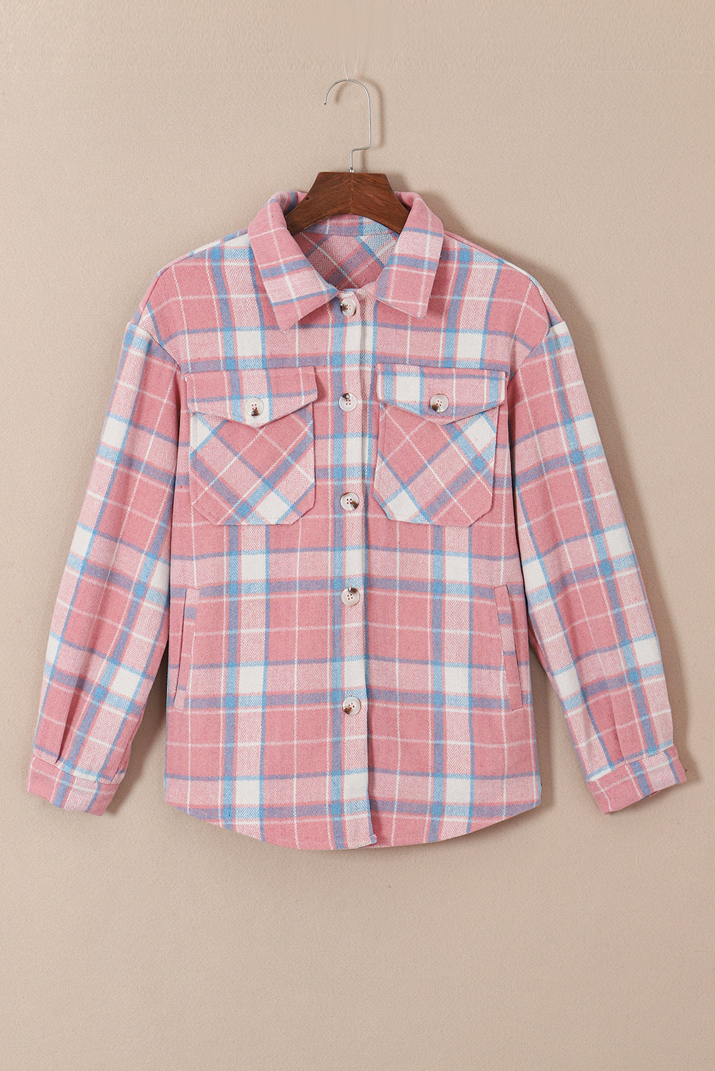 Women's Plaid Flap Pocket Flannel Shacket