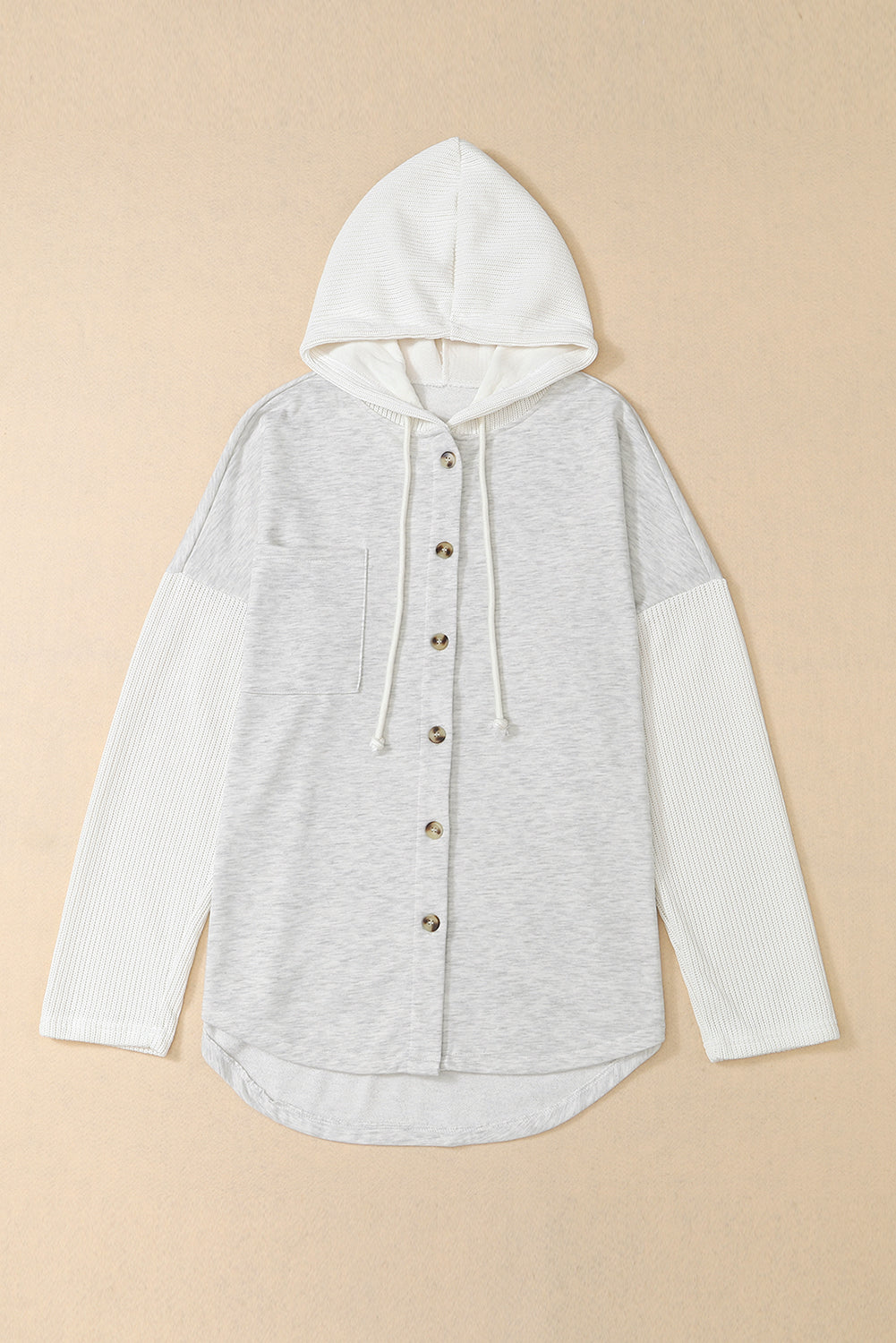 Women's Jacket Featuring Hooded Button Up