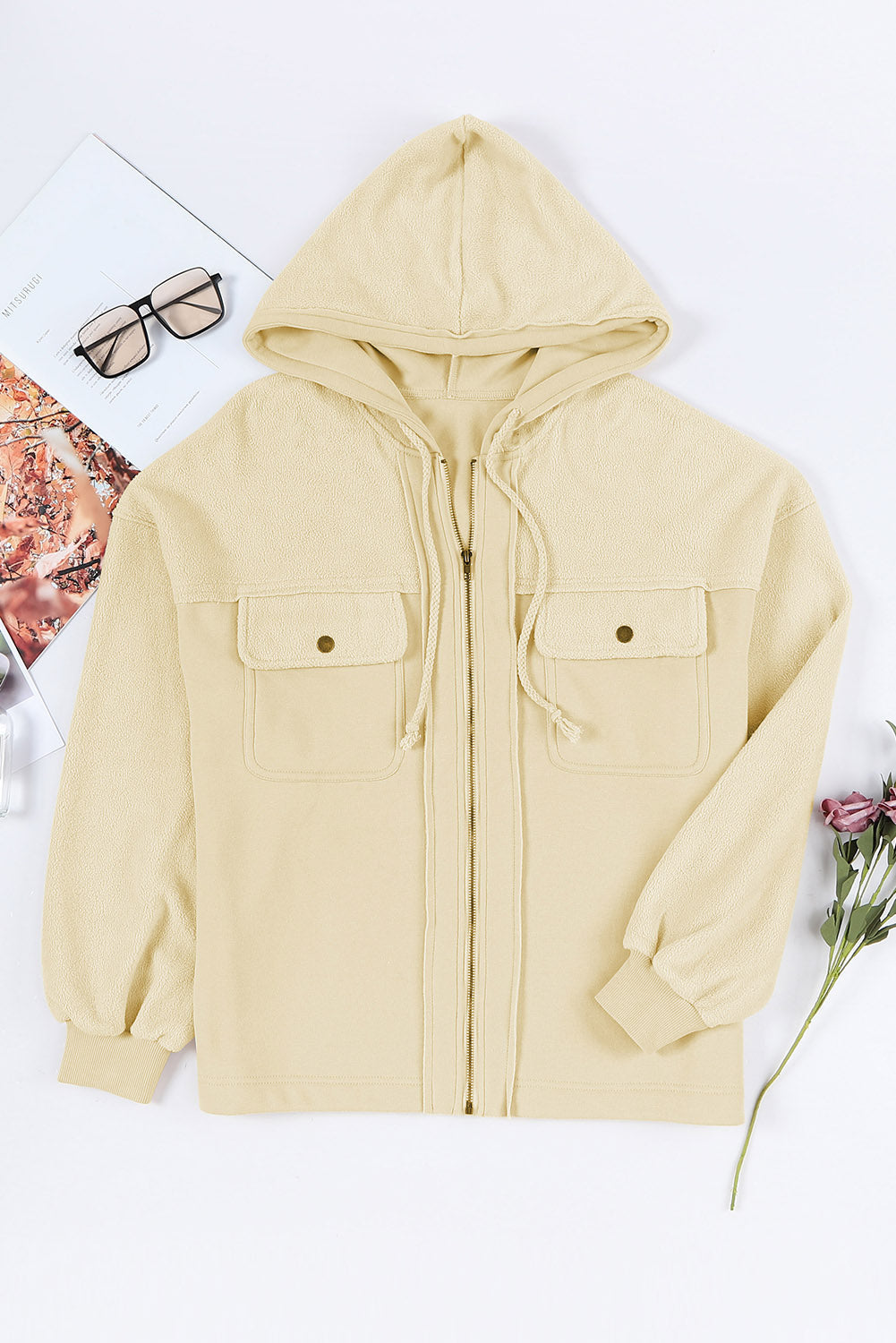 Women's Flap Pocket Hood Zip Up Jacket