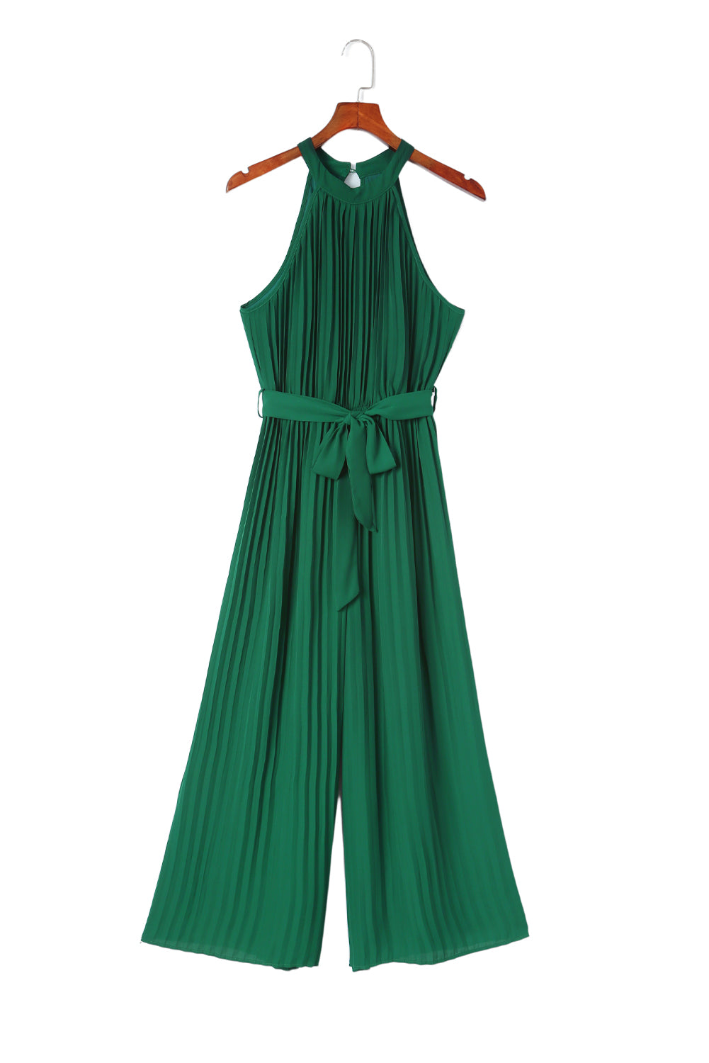 Leg Jumpsuit for Women Halter Neck Pleat-Detail Wide