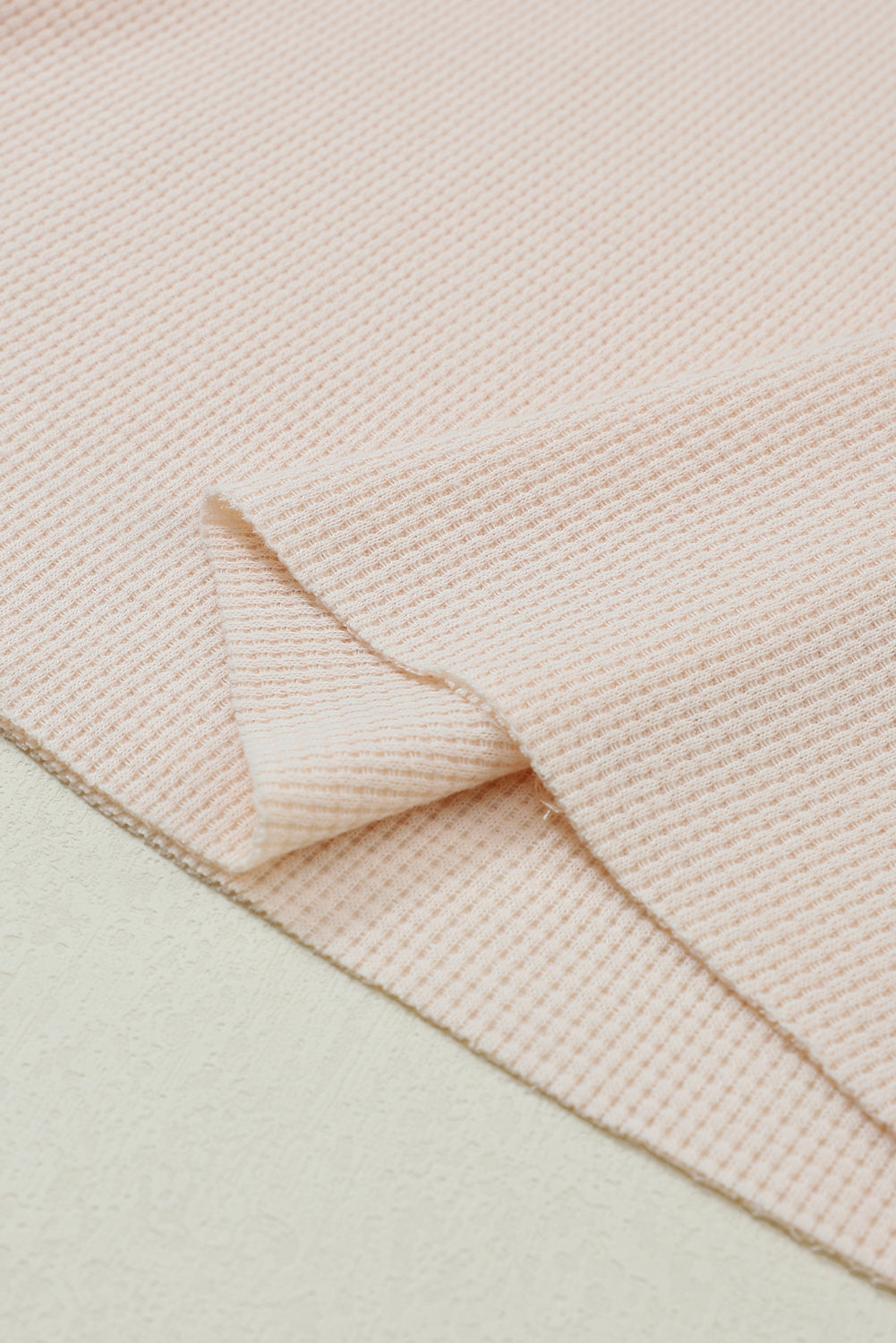 Women's Henley Top Featuring Textured Waffle Knitted