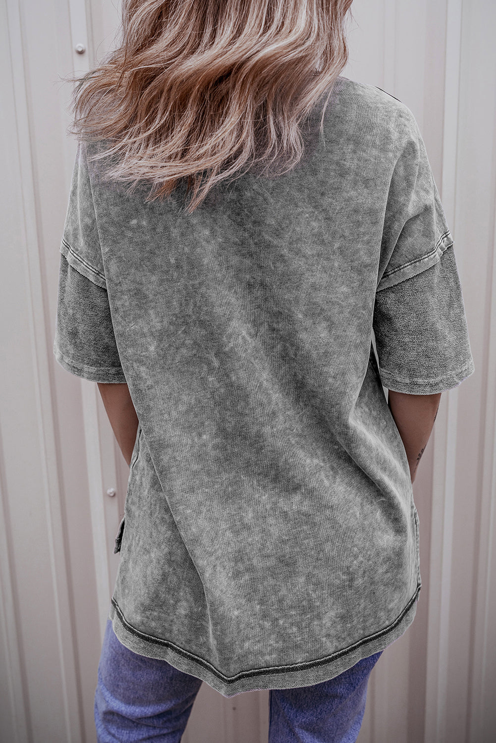 Women's Mineral-Washed Exposed Oversized Tee