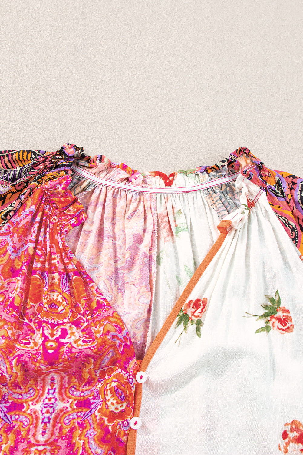 Women's Floral-Print Button-Front Bohemian Blouse
