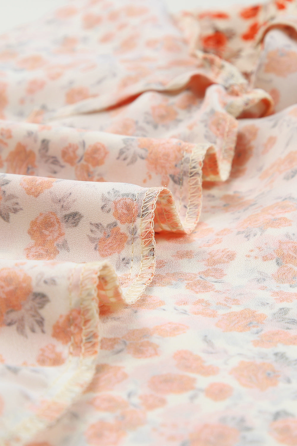 Blouse for Women Layered Flutter Sleeve Floral-Print