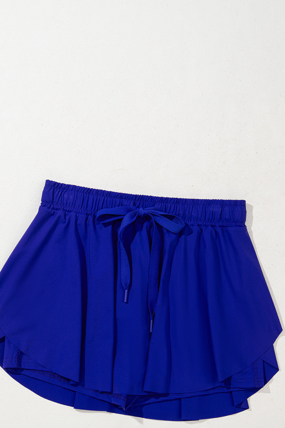 Waistband Drawcord Elastic Lined Tennis Skorts in Dark Blue