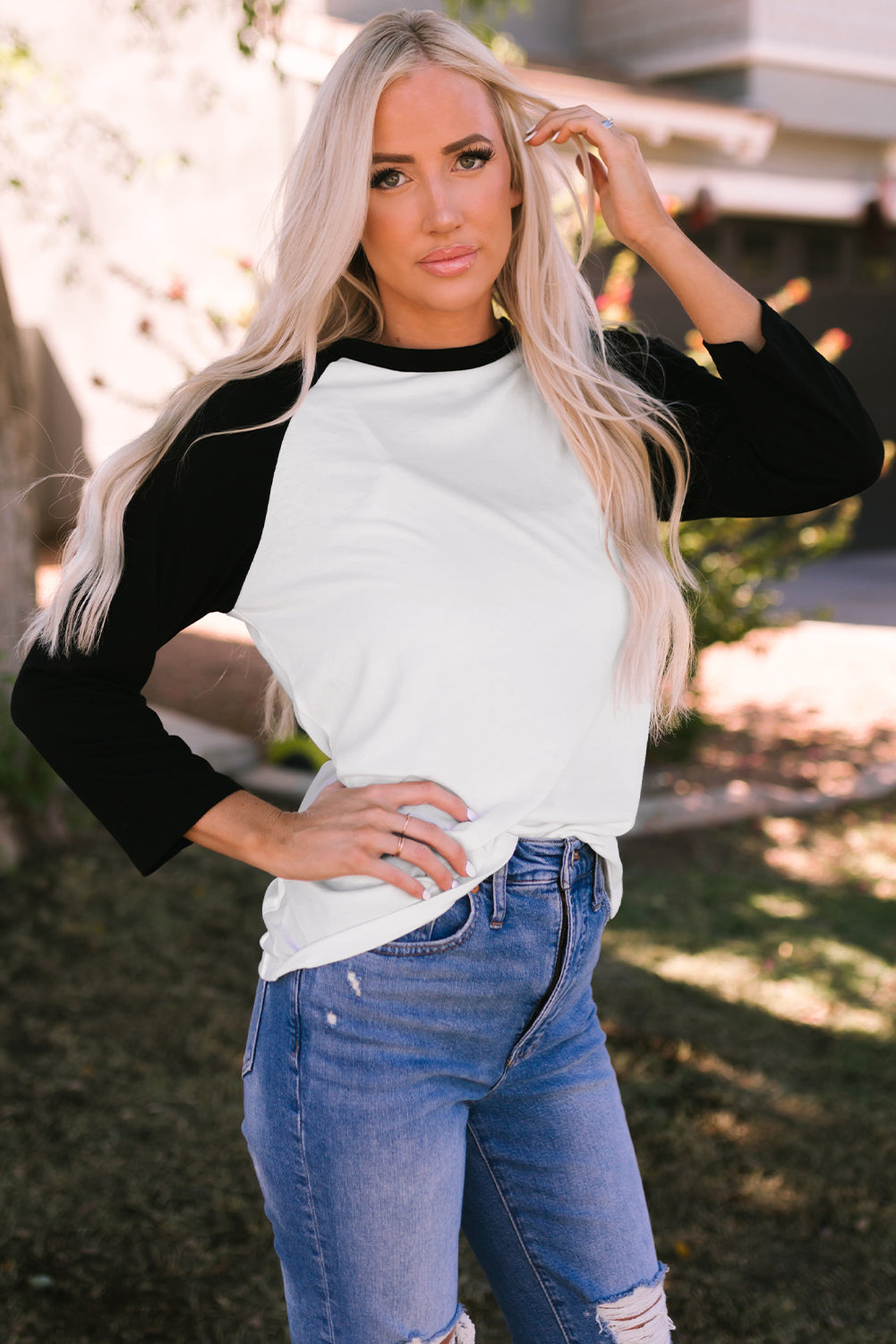 Women's Top with Raglan-Sleeve Pullover