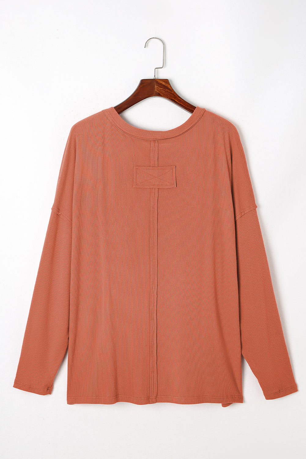 Women's Top with Plus Size V Neck Long-Sleeve