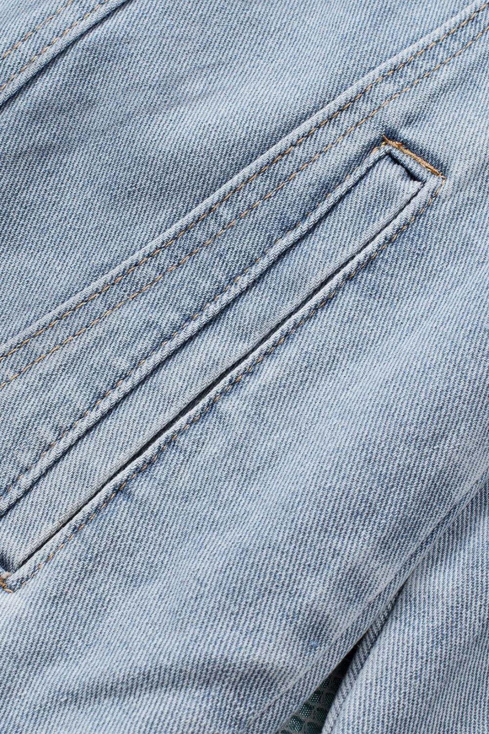 Women's Ripped Hooded Button Closure Denim Jacket