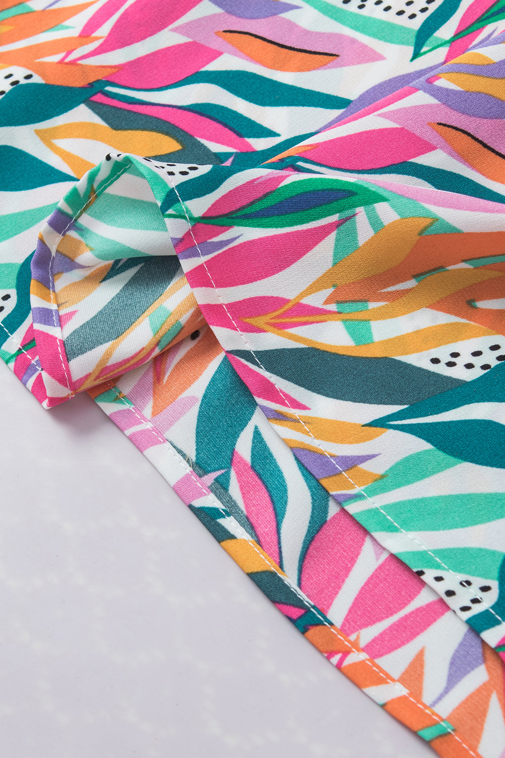 Women's Blouse with Print Ruffle-Trimmed Floral-Print
