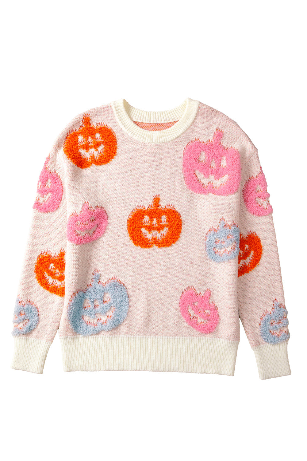 Halloween Cute Pumpkin Pattern Knit Top