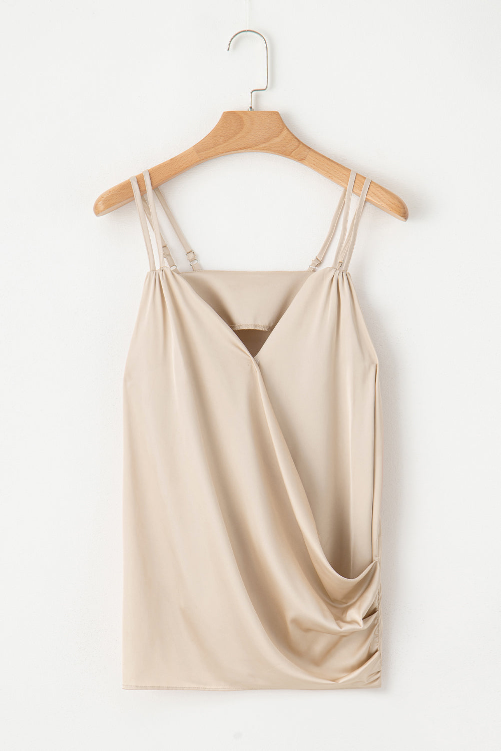 Women's Top Featuring Wrap Ruched Satin Camisole