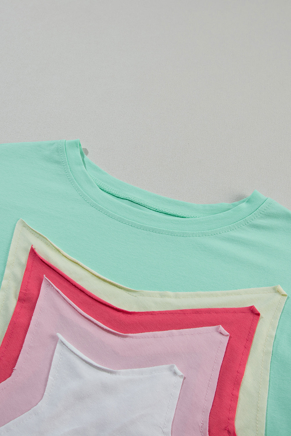 Women's Tee Featuring Star Patched Oversized