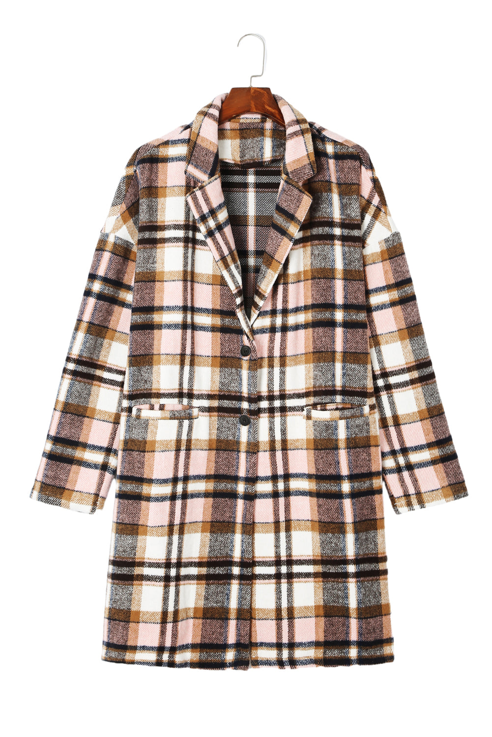 Women's Plaid Button Up Lapel Jacket