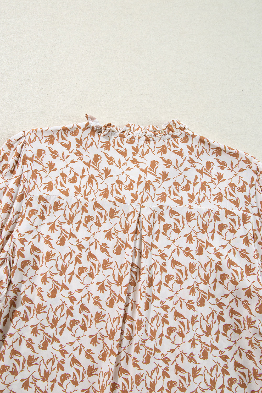 Lace Detail Floral Puff Sleeve Fall Shirt
