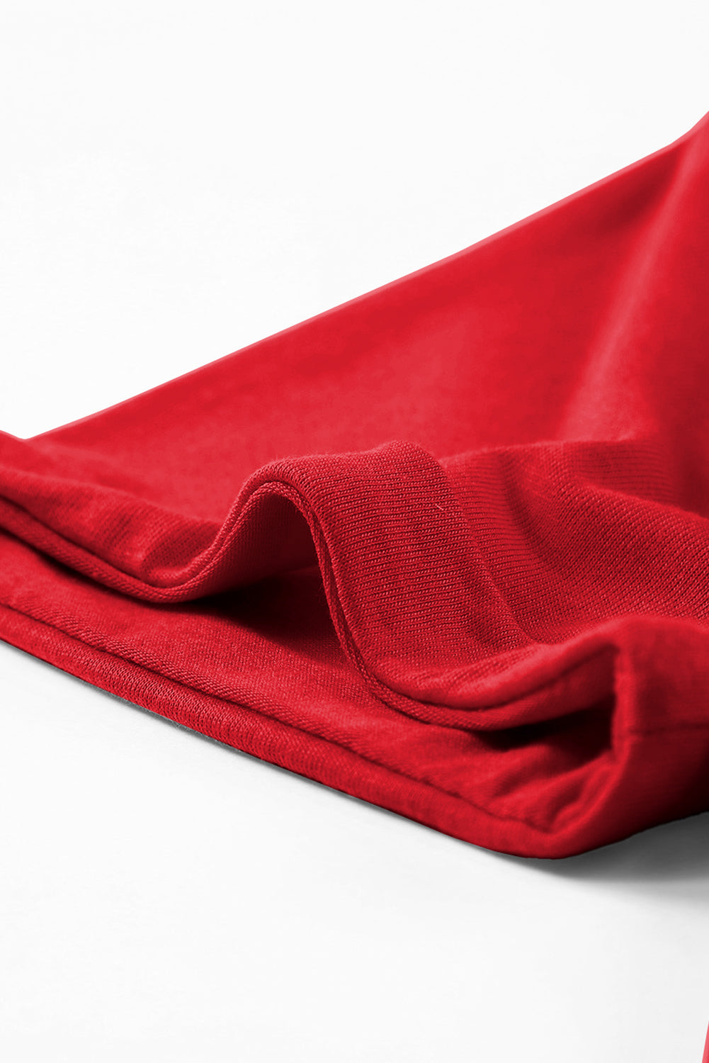 Women's Tee with Red Everyday Plain Crew Neck