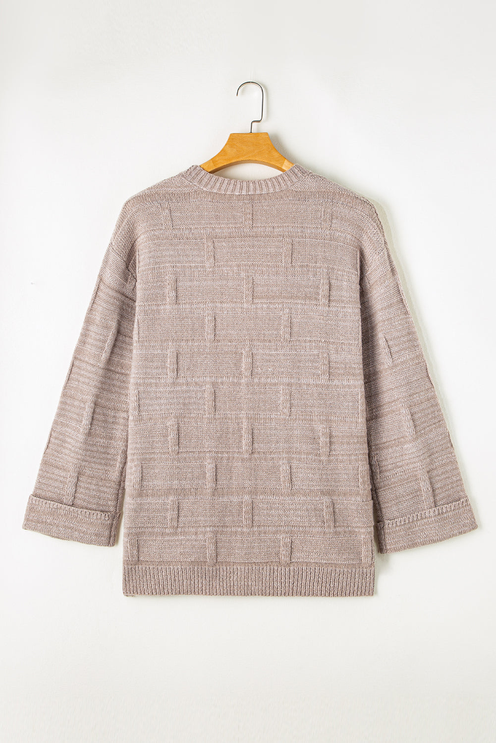 Textured Knit Open-Front Polished Cardigan Featuring Pockets