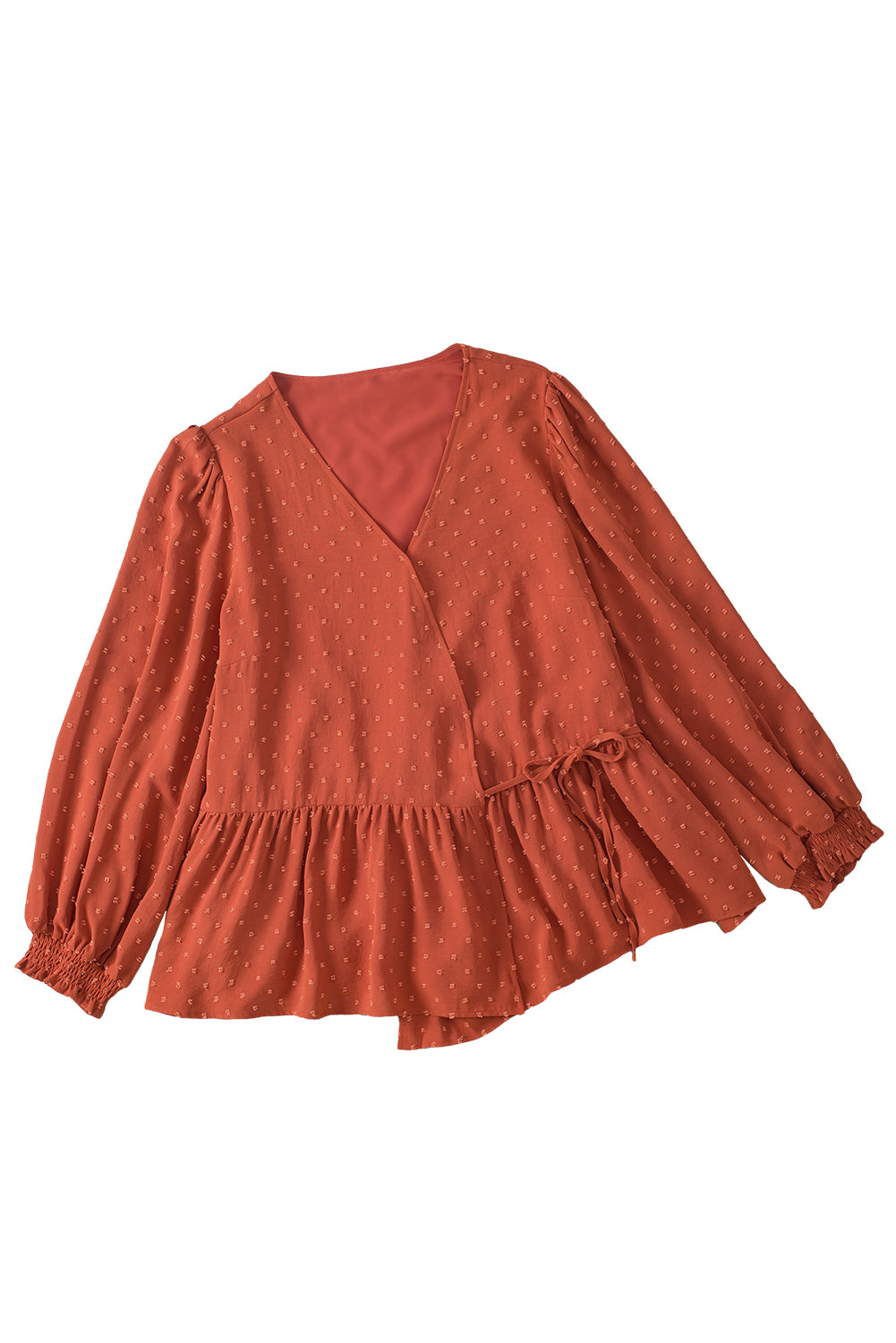 Blouse for Women Plus Size V Neck Wrap Tie Side