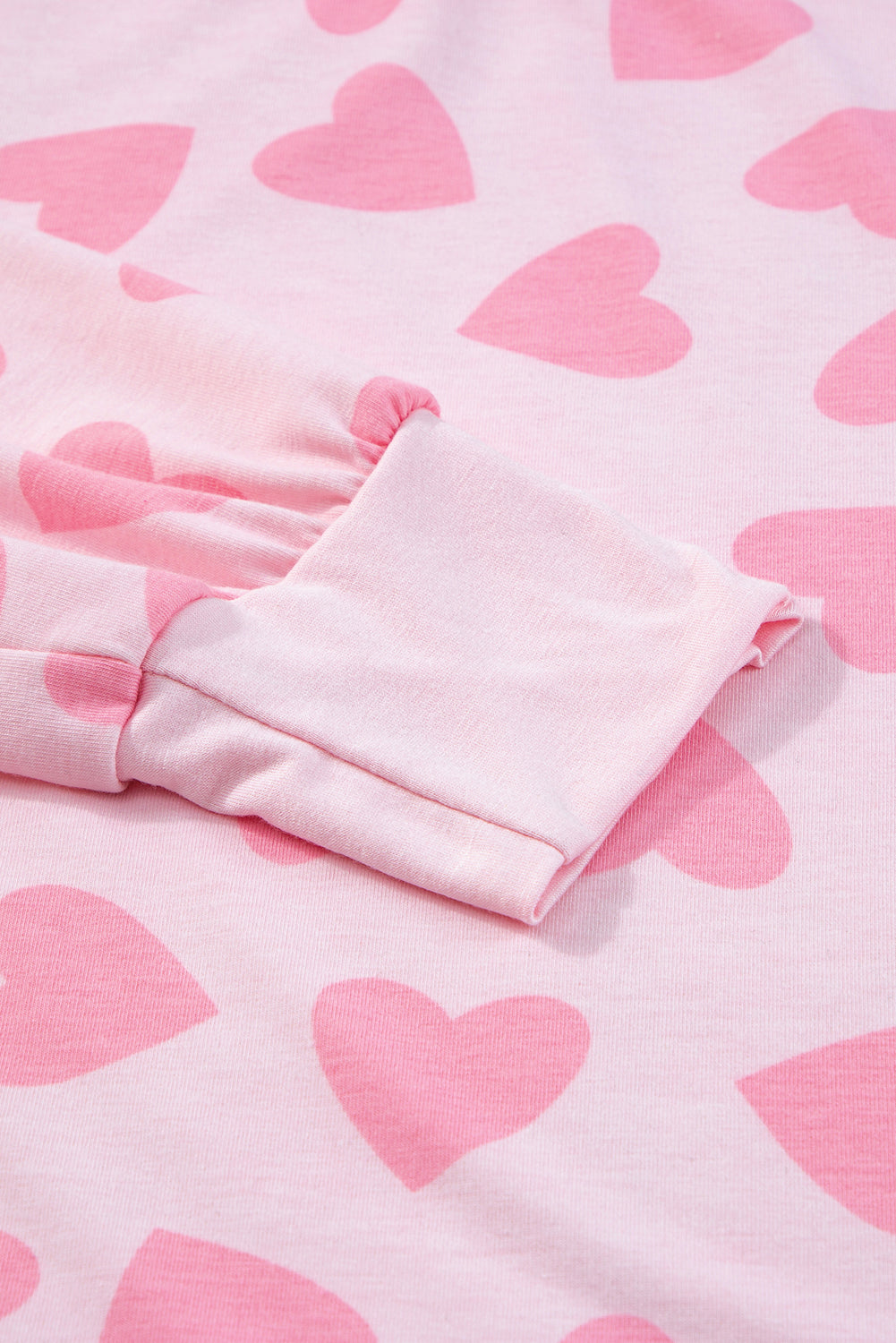 Valentine Heart Shape Print Long-Sleeved Top Shorts Lounge Set