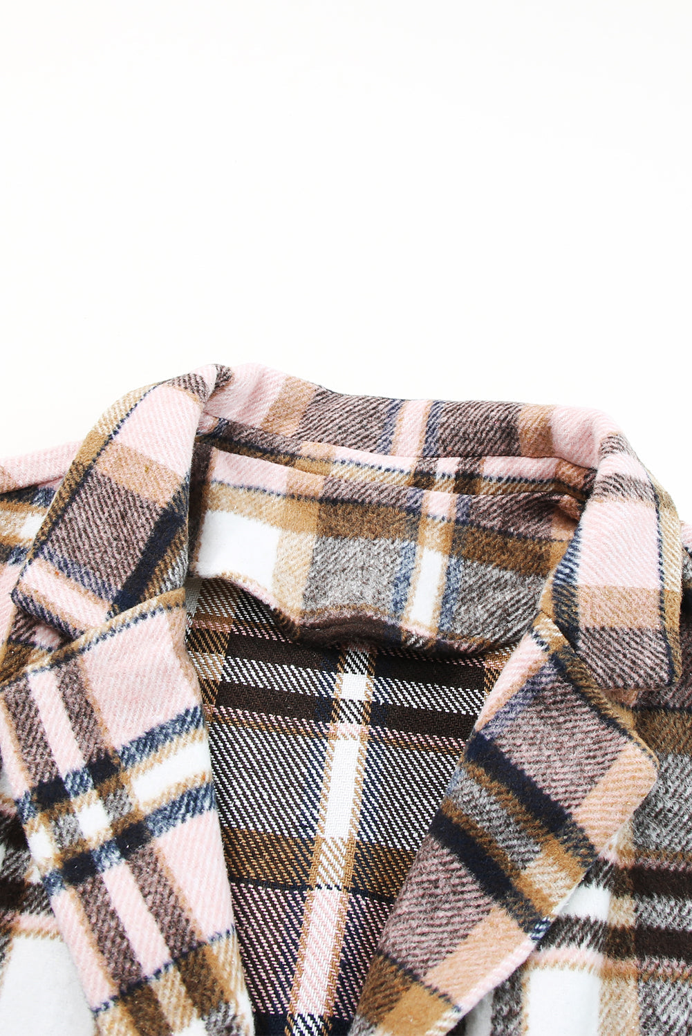 Women's Plaid Button Up Lapel Jacket