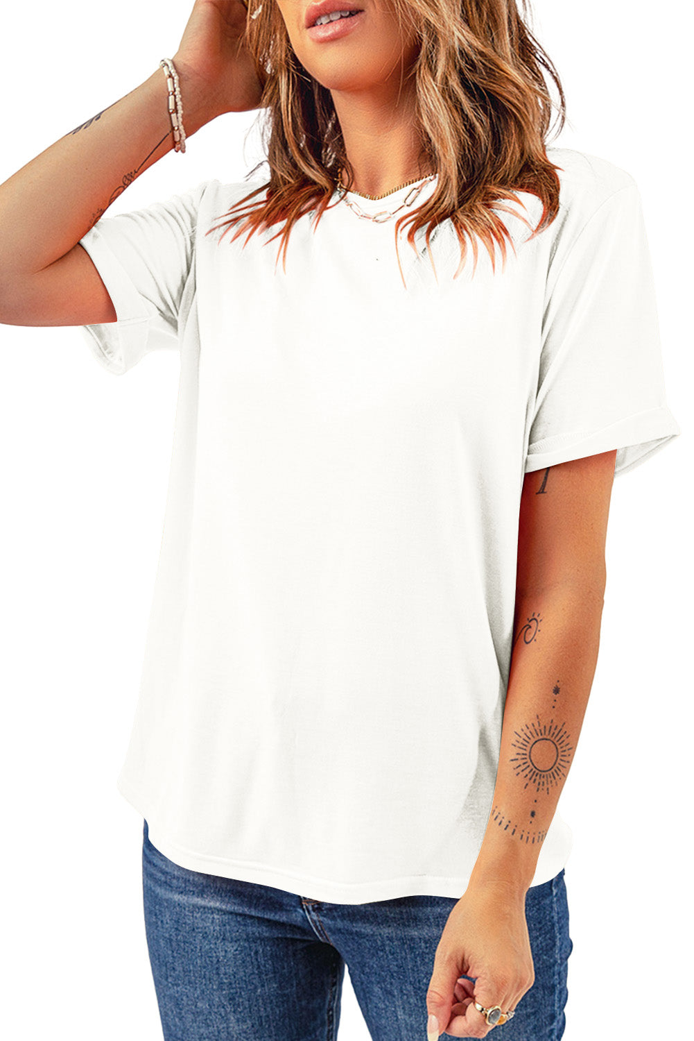 Tee for Women Everyday Plain Crew Neck