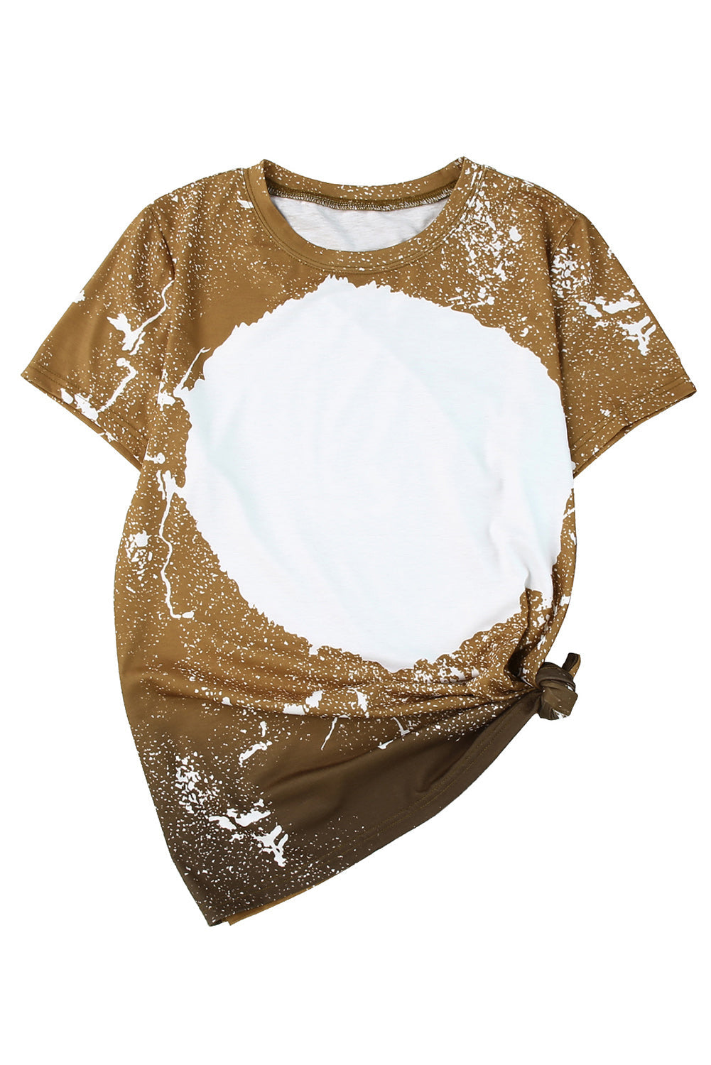 Top for Women Bleached Blank Crew Neck