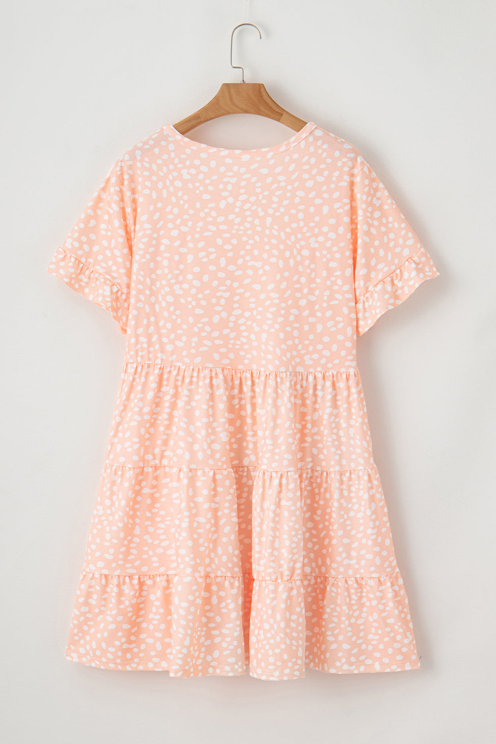 Women's Dress with Cheetah Ruffle-Trimmed Plus Size