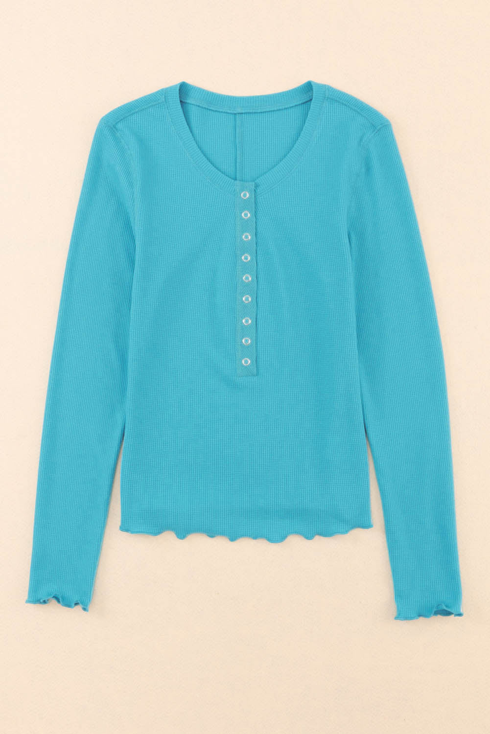 Women's Knitted Long-Sleeve Henley Top