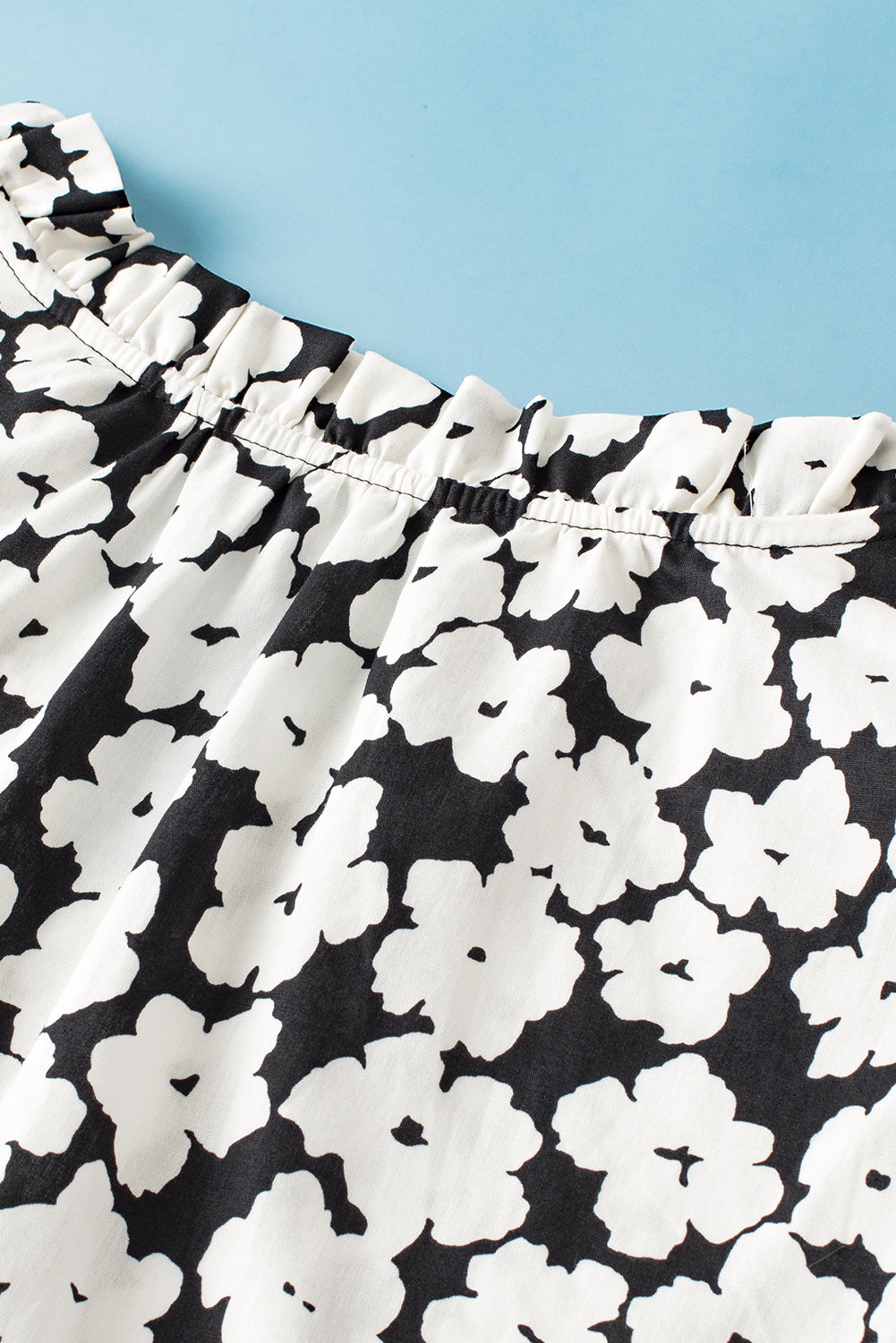 Women's Blouse Featuring Layered Ruffle-Trimmed Sleeve Floral-Print