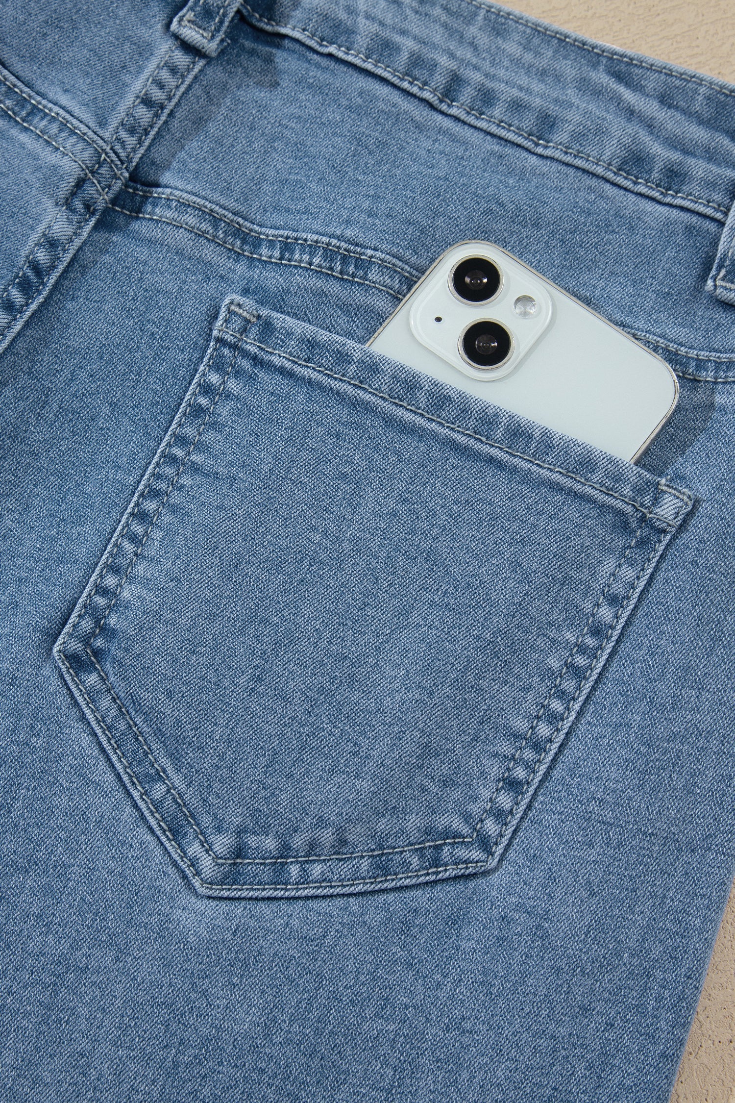 Dusk Blue Side Seam Rivet Detail Ankle Length Everyday Jeans