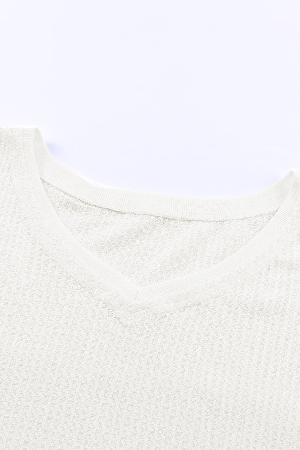 Women's Waffle Knitted Dropped-Shoulder Loose Top
