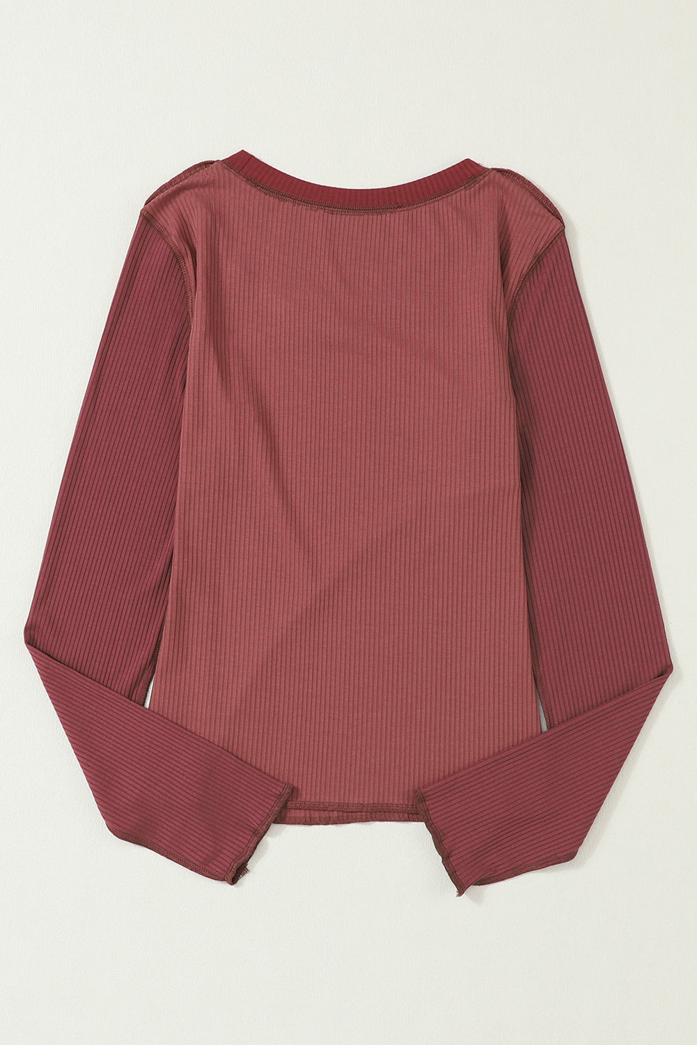 Women's Rib-Knitted Expose Seam Knit Top