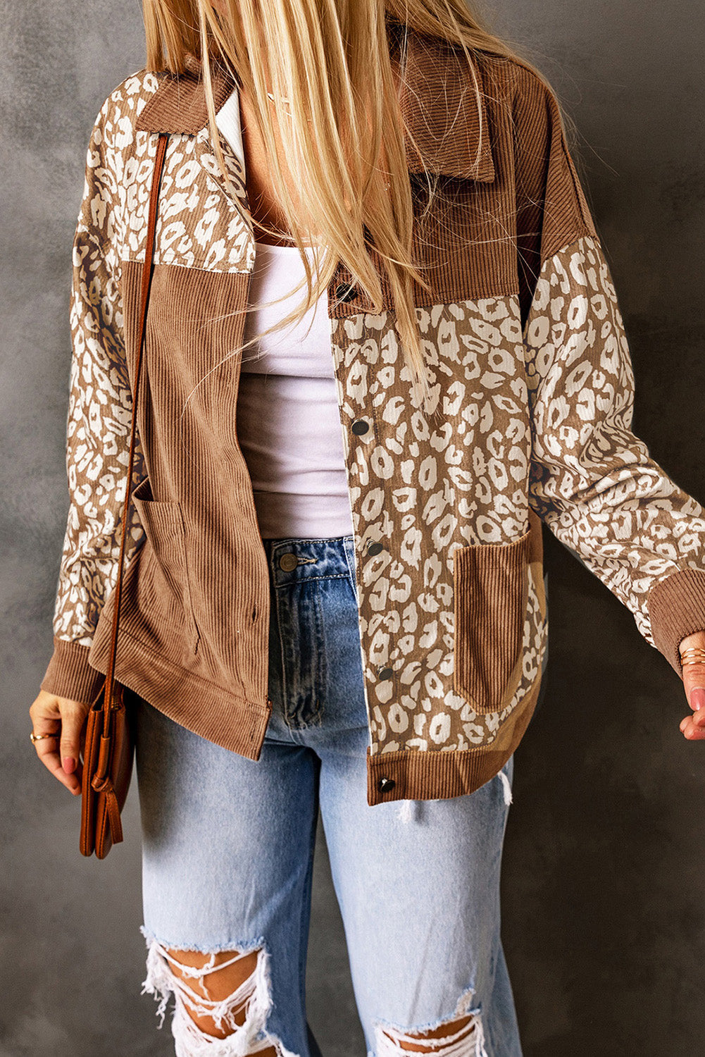 Women's Jacket Featuring Cord Long-Sleeve
