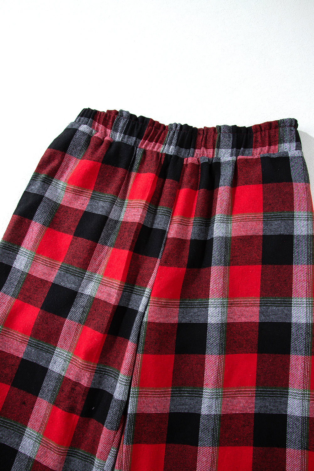 Checkered Pattern Christmas Pattern Loose Shirt and Pants Lounge Set