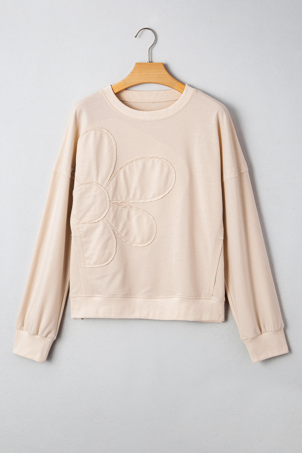 Edge Flower Raw Flower Patch Drop-Shoulder Everyday Top