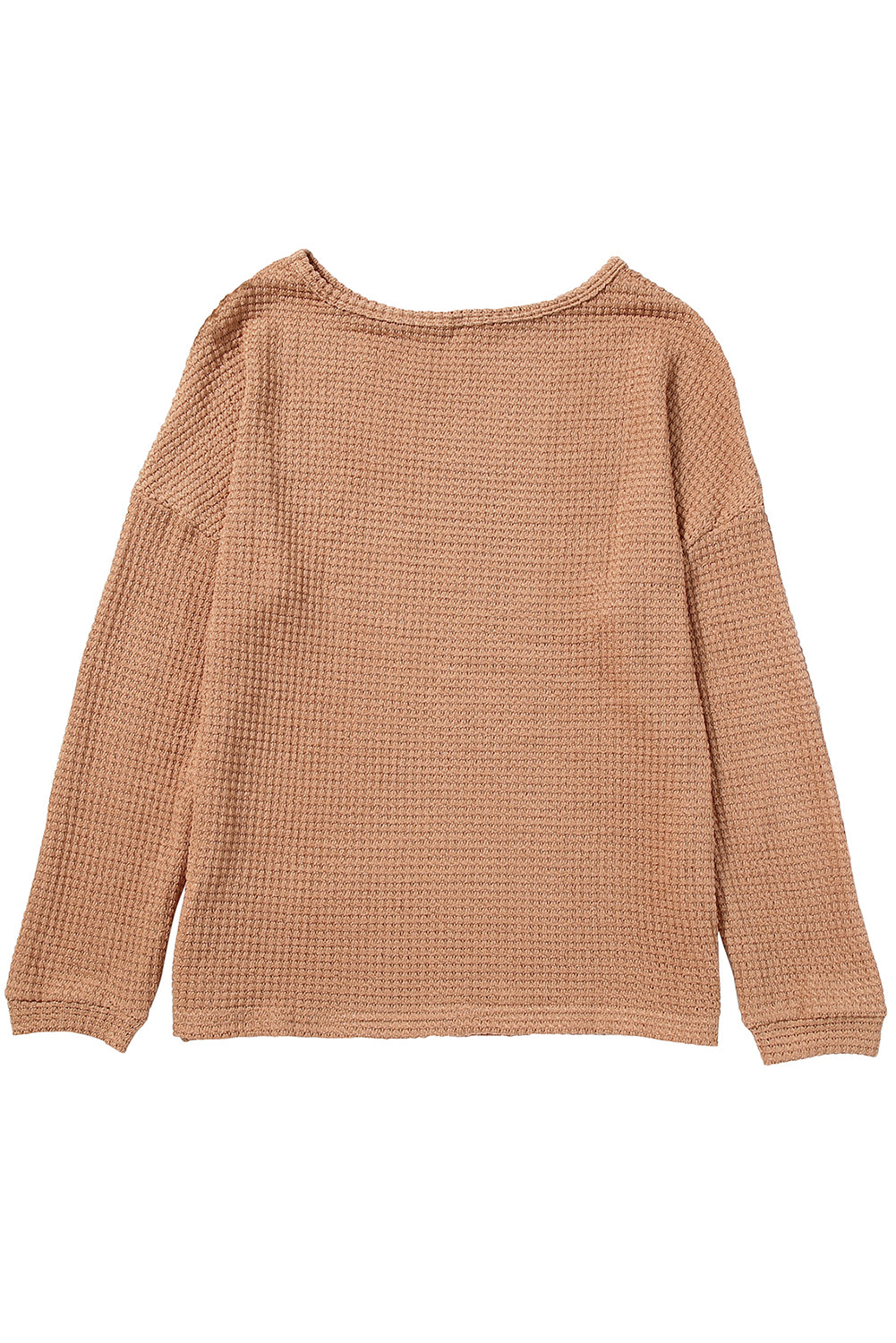 Top for Women Long-Sleeve Waffle Dropped-Shoulder
