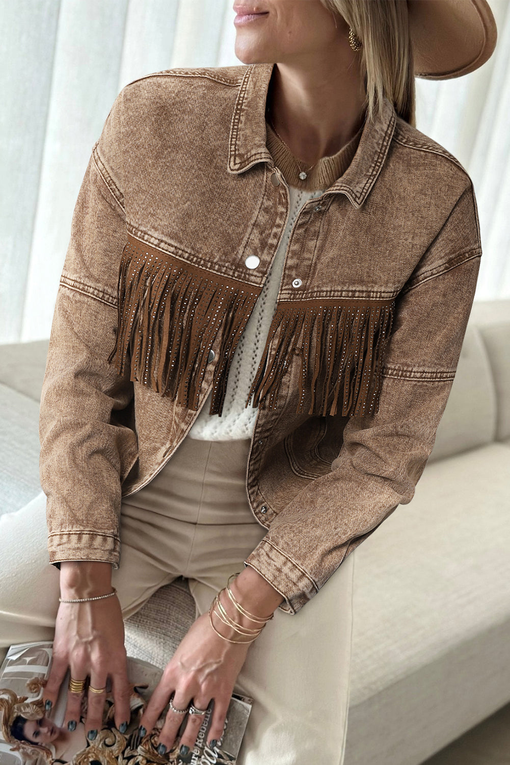 Women's Fringed Cowgirl Denim Jacket