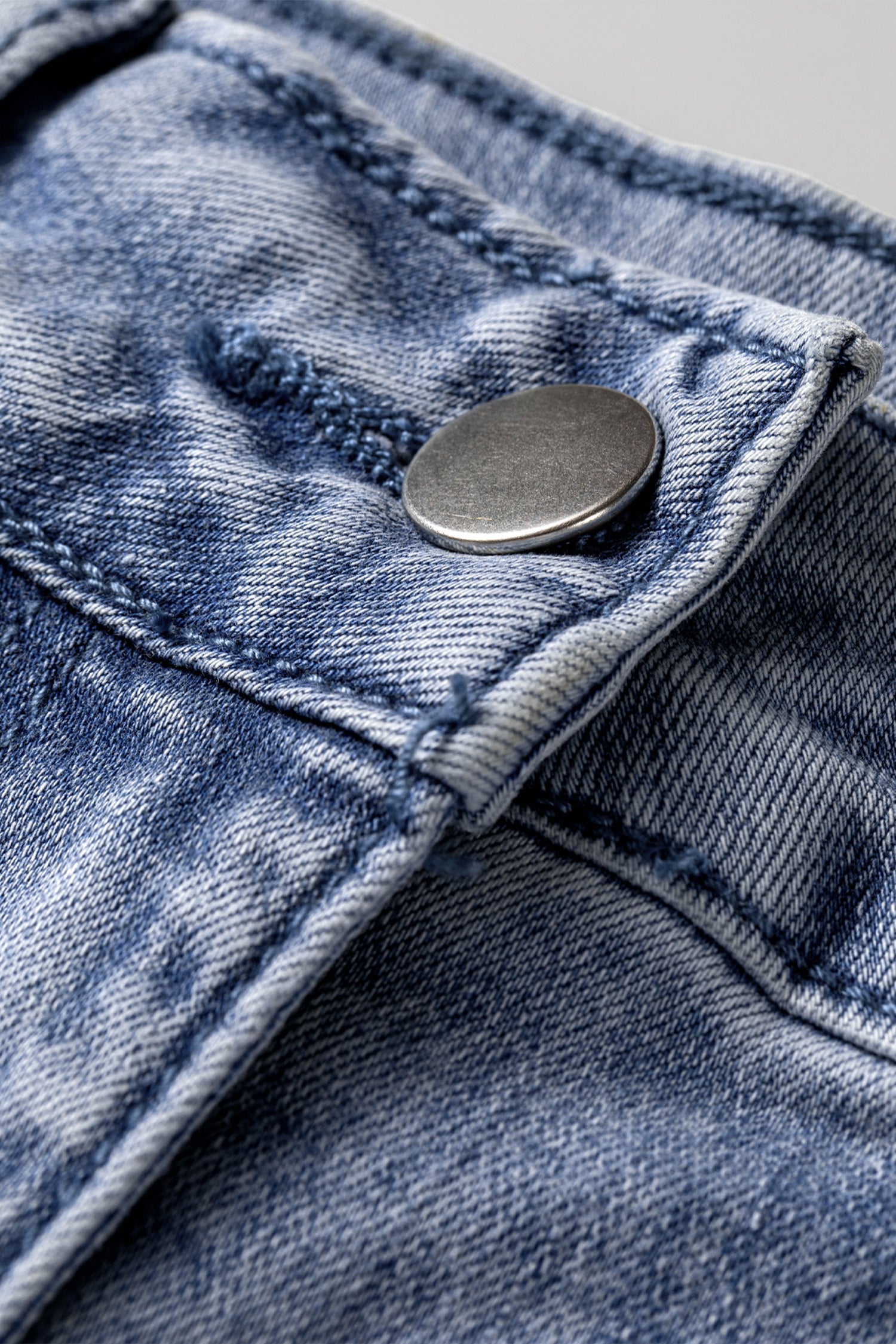 Blue Fashion Beau Turn-up Cuffs Womens Loose Jeans