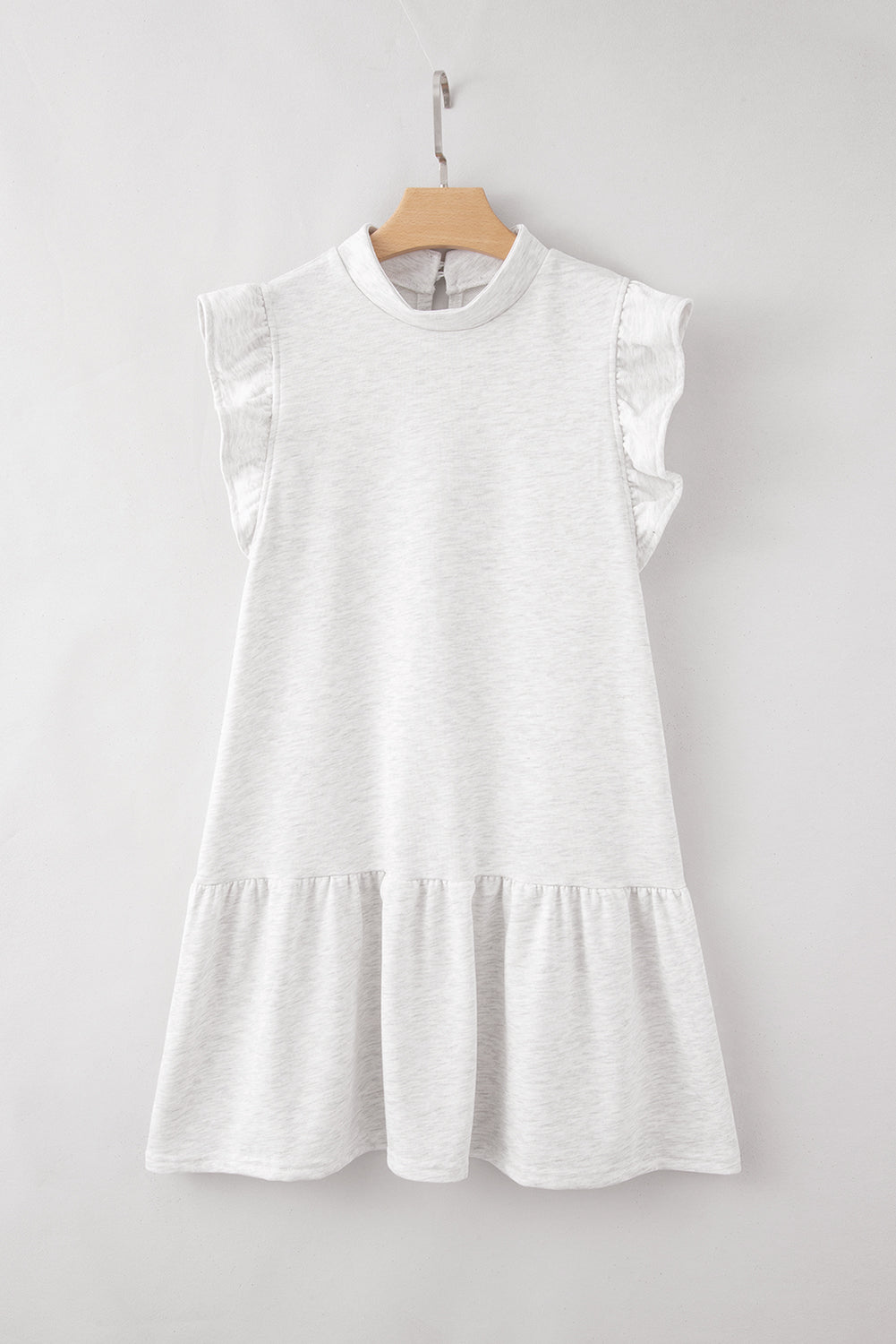 Women's Dress Featuring Shift Flutter Sleeve Crew Neck