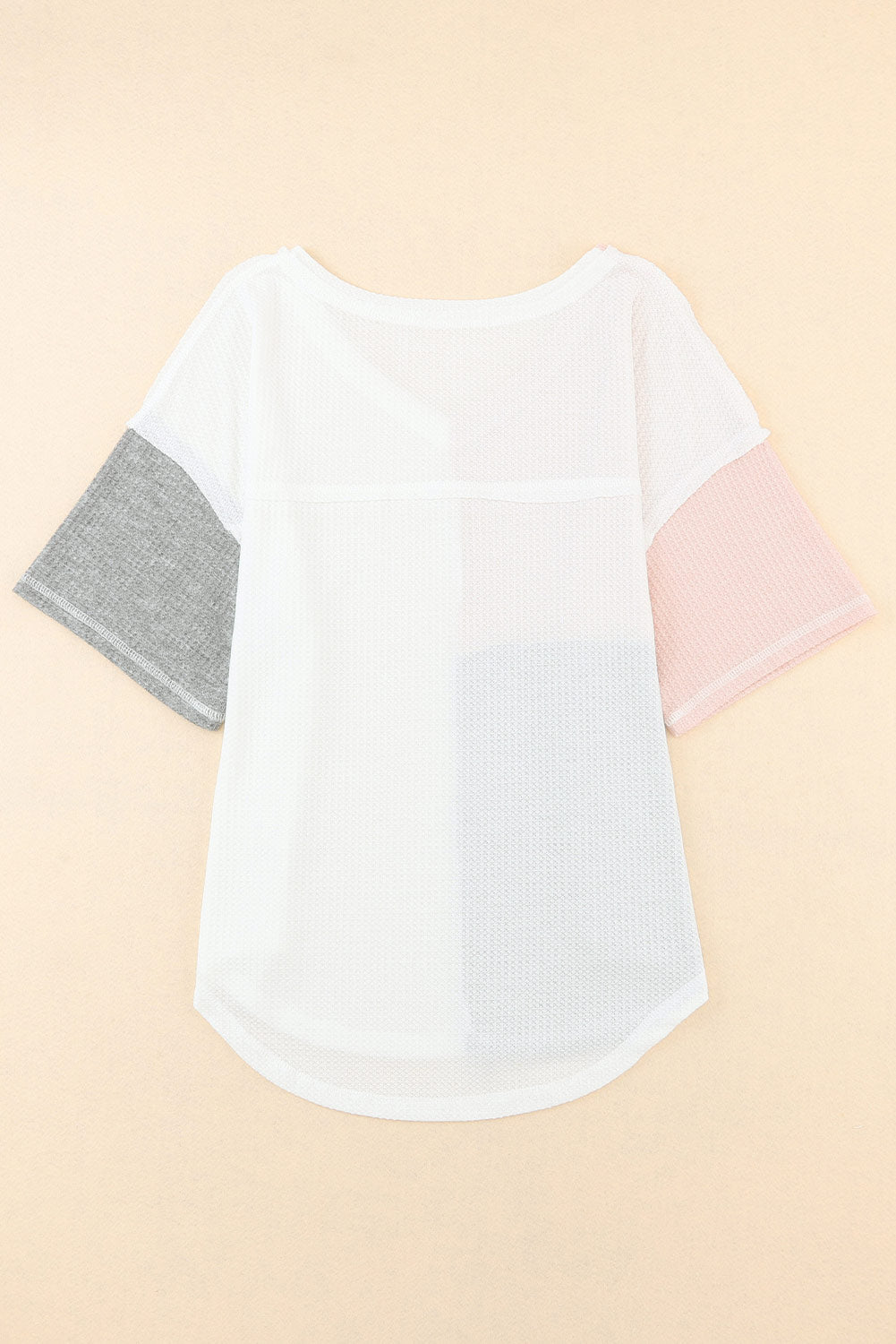 Women's Waffle Wide Sleeve Oversized Top