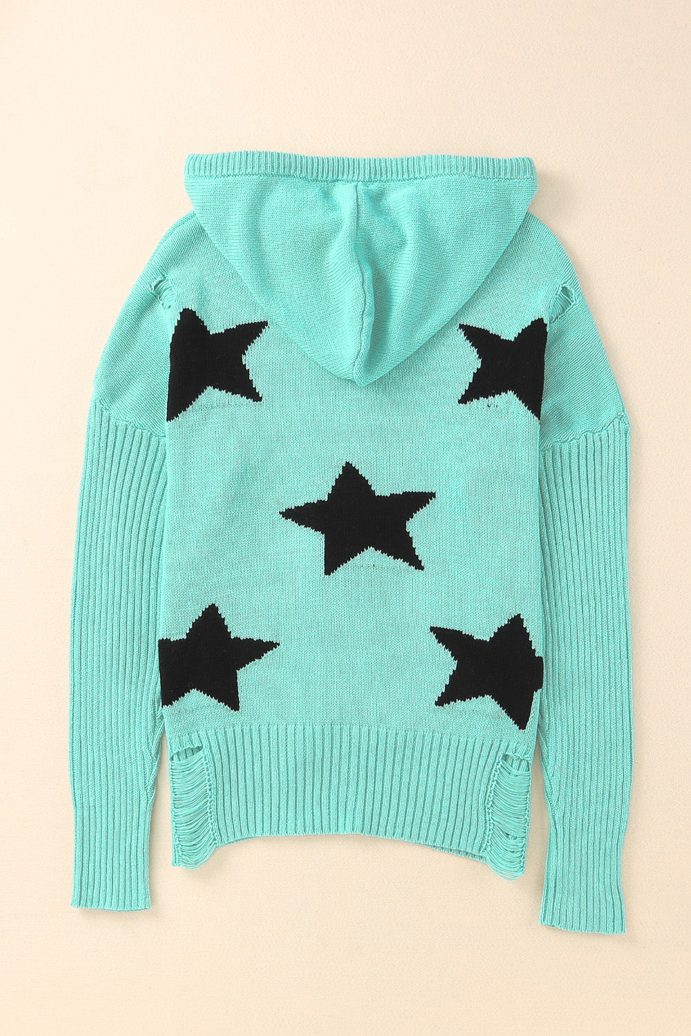 Women's Hooded Sweater with Star Pattern