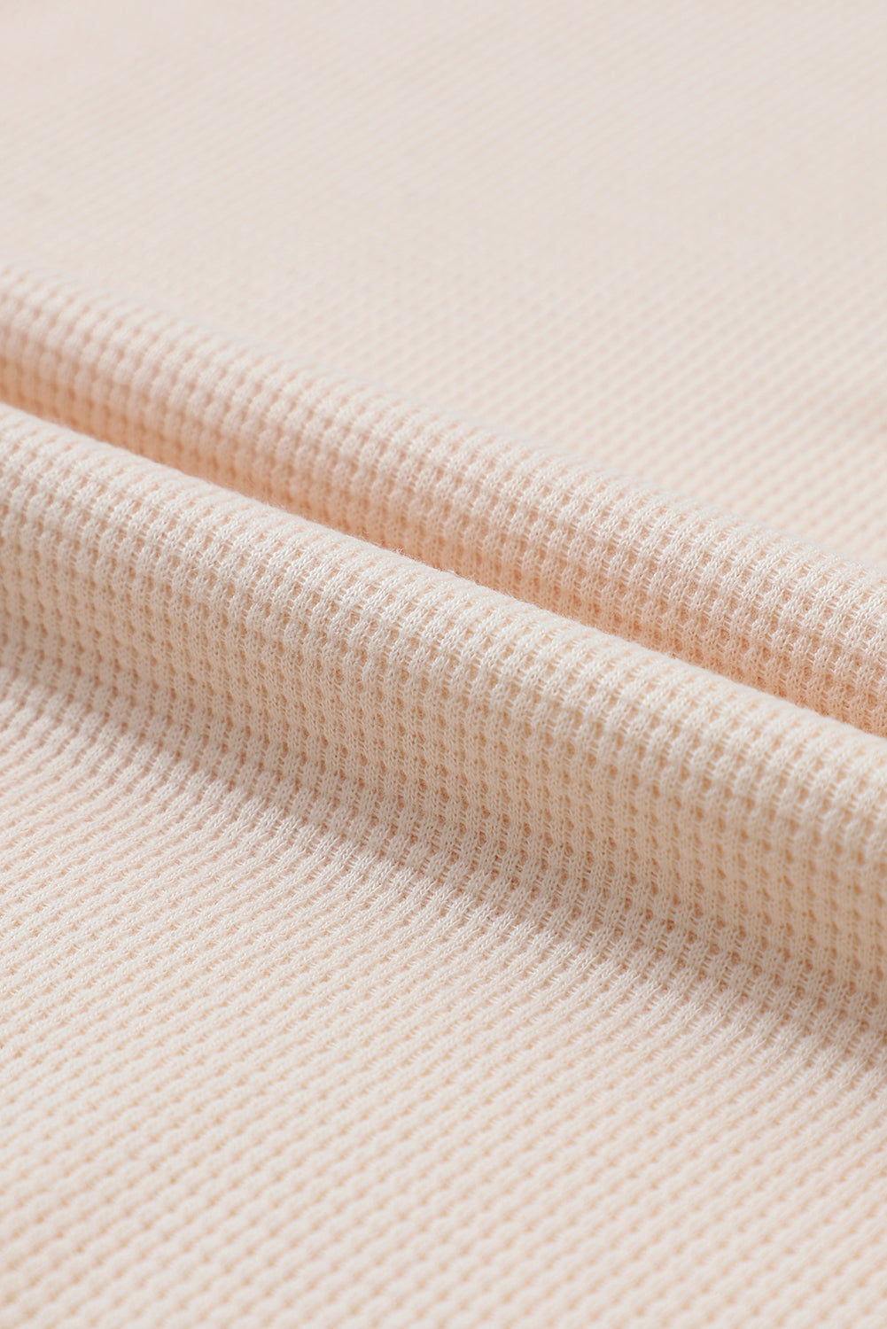 Women's Henley Top Featuring Textured Waffle Knitted