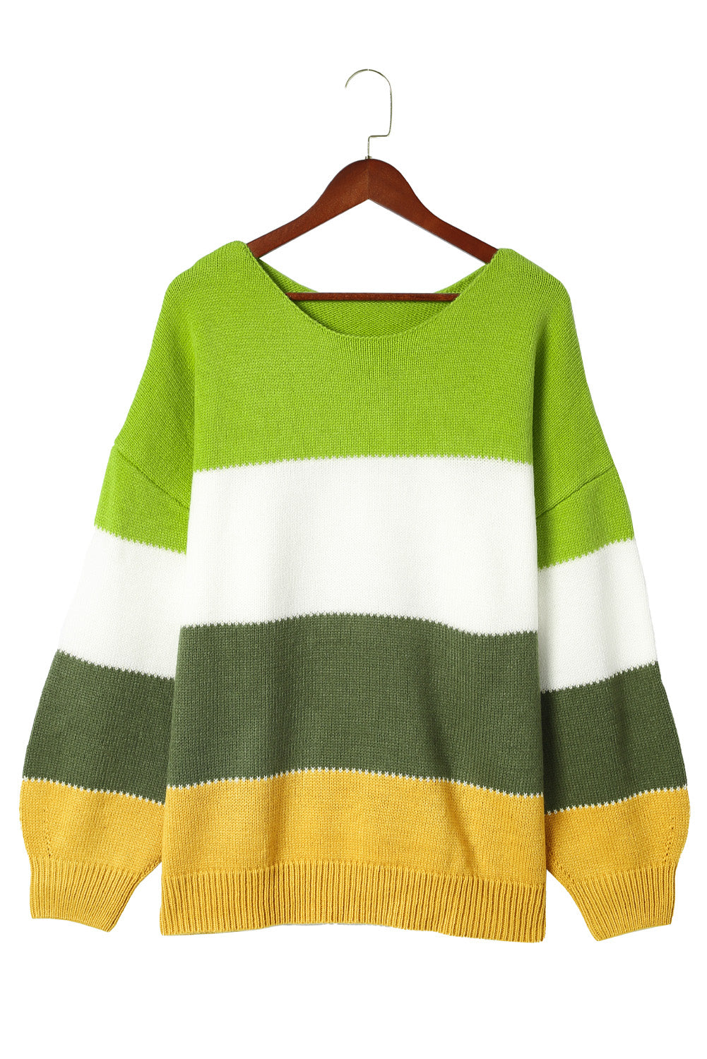 Women's Patchwork Plus Size Color-Block Sweater