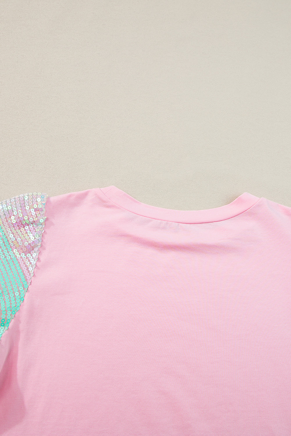 Women's Top with Balloon Sleeve Sequin Striped