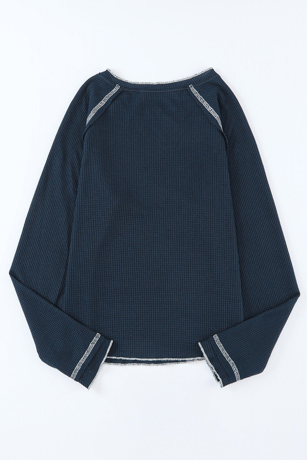 Women's Top with Textured Round Neck Long-Sleeve