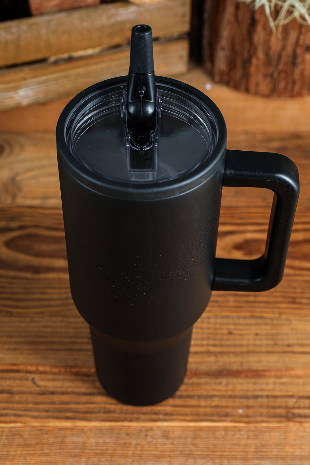 Handle Frosted Stainless Large Vacuum Cup with Straw 40oz