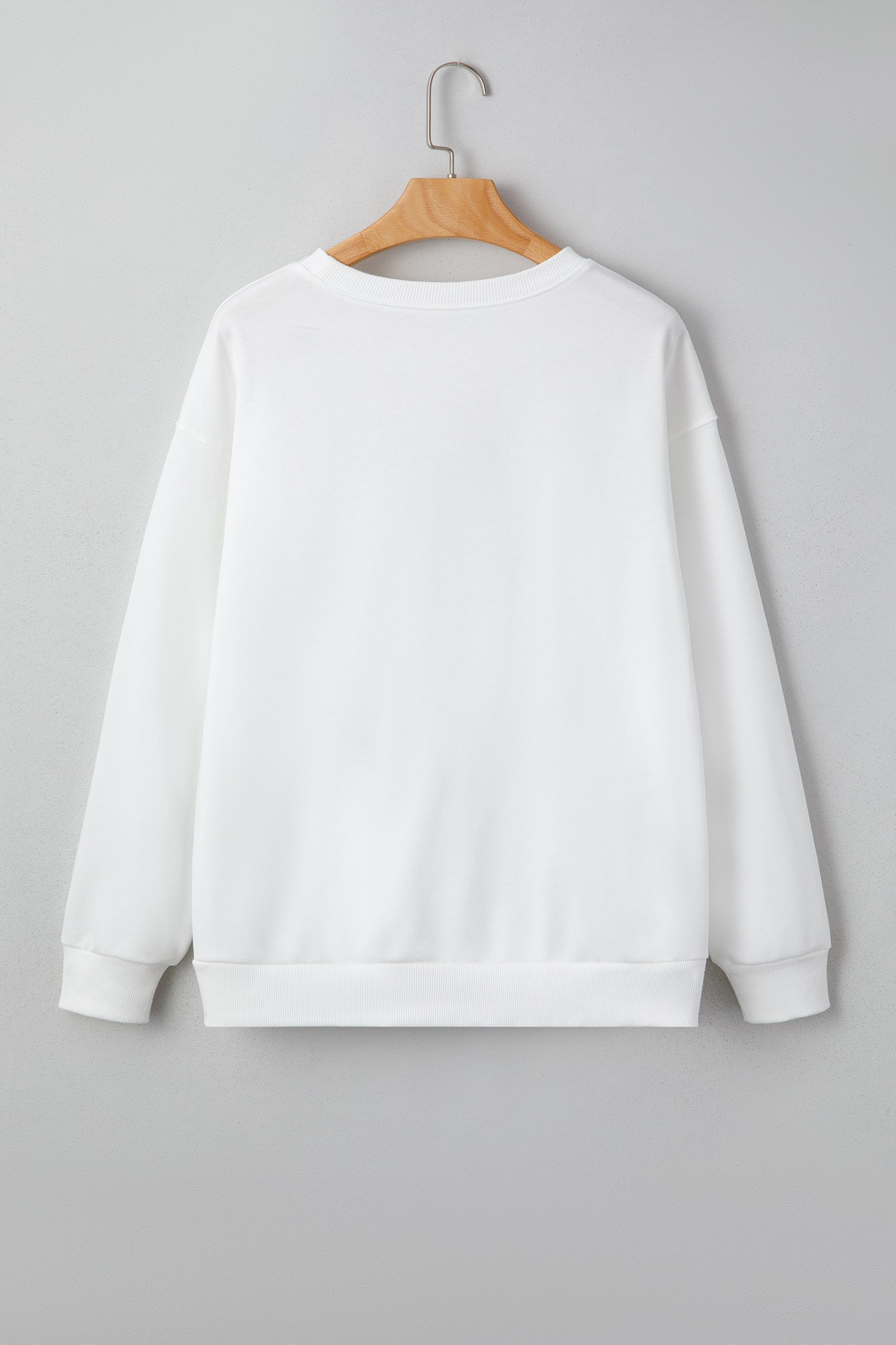 Pearl Plaid Christmas Tree Patched Drop-Shoulder Sweatshirt