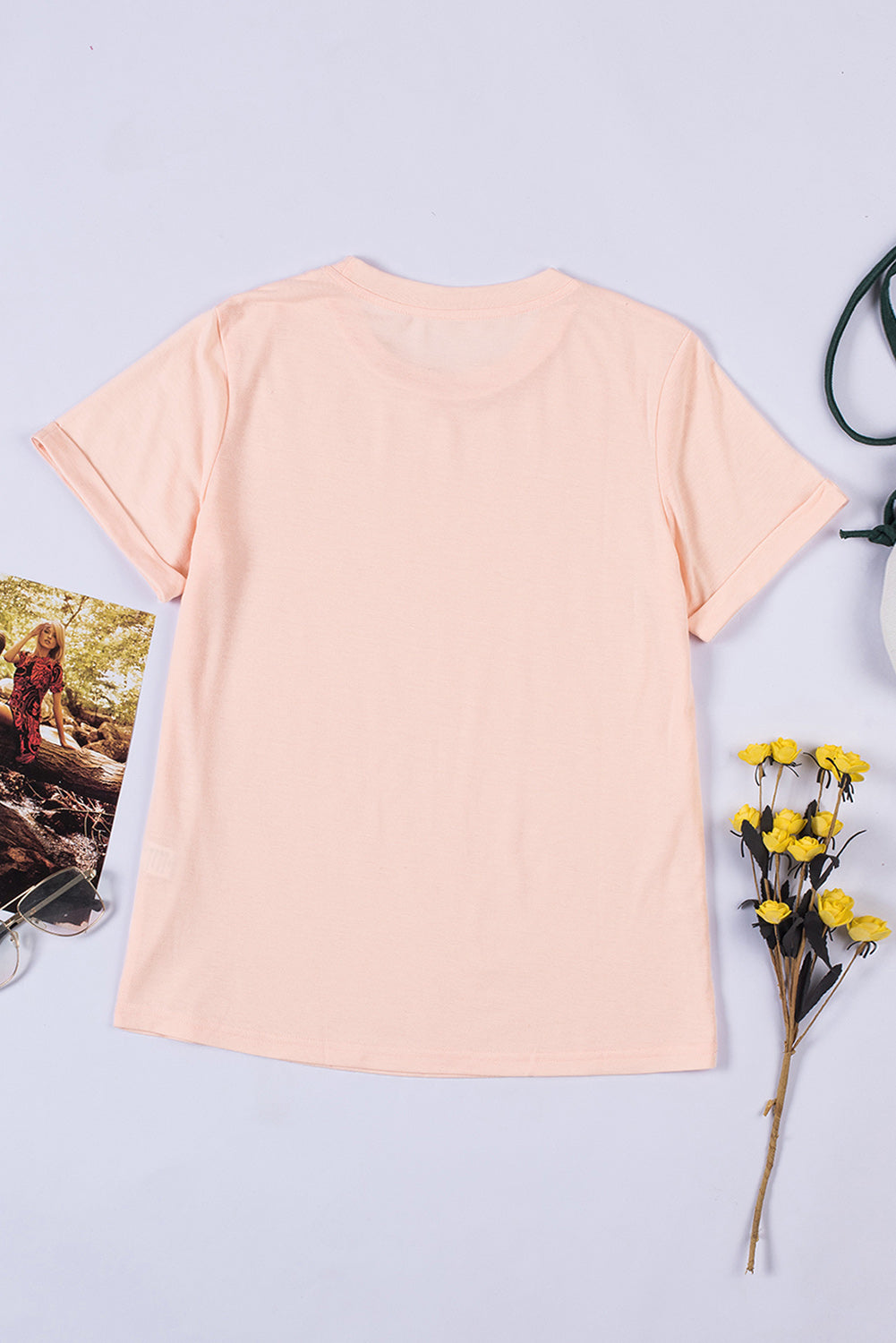 Tee for Women Solid Color Crew Neck